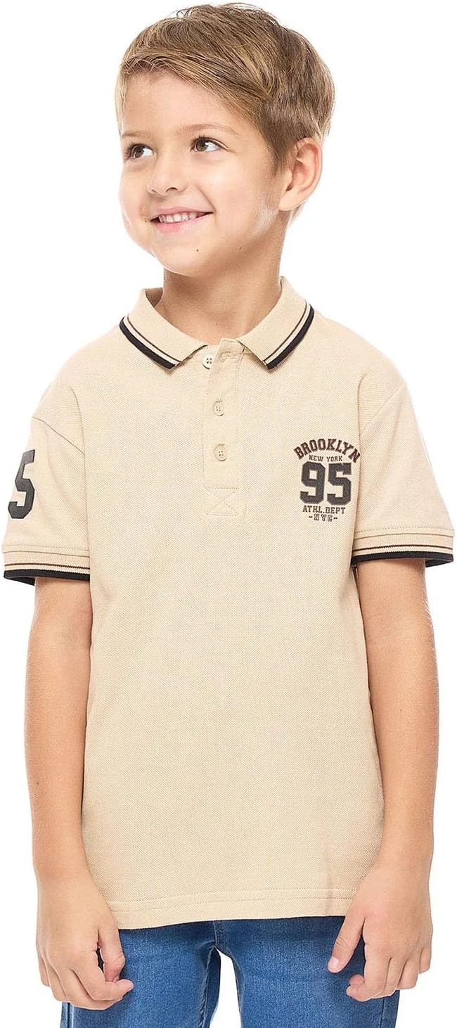 تی شرت پولو پسرانه طرح دار آستین کوتاه