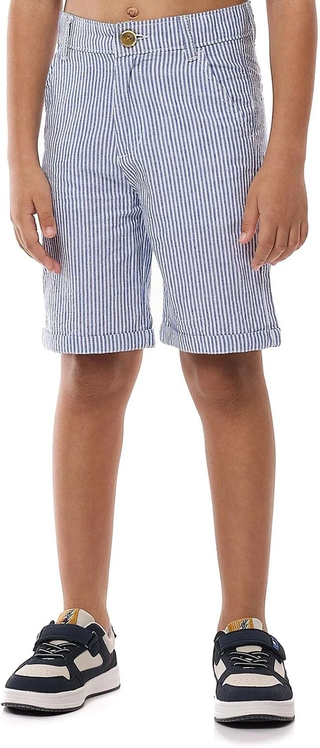 شورت راه راه پسرانه آر اند بی مدل 125-1263KB149-1 با بست دکمه ای شورت راه راه پسرانه آر اند بی مدل 125-1263KB149-1 با بست دکمه ای