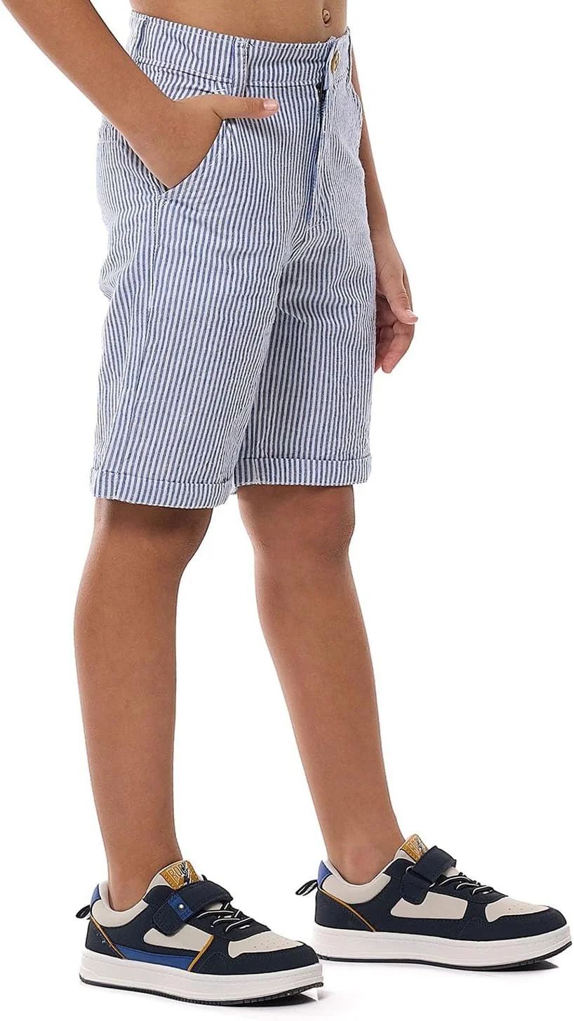 شلوارک راه راه پسرانه آر اند بی مدل 125-1263KB149-1 با بست دکمه ای شلوارک راه راه پسرانه آر اند بی مدل 125-1263KB149-1 با بست دکمه ای