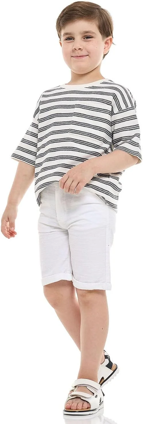 شلوارک پسرانه ساده با دکمه