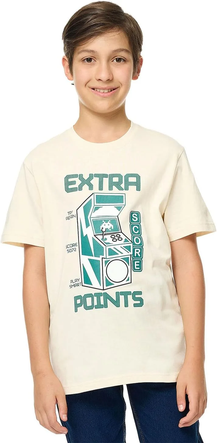 تی شرت پسرانه طرح دار یقه گرد و آستین کوتاه آر اند بی مدل 125-1163TB229-1