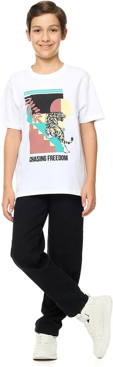 تی شرت طرح دار پسرانه R&B مدل 125-1163Tb240-1 با یقه گرد و آستین کوتاه تی شرت طرح دار پسرانه R&B مدل 125-1163Tb240-1 با یقه گرد و آستین کوتاه