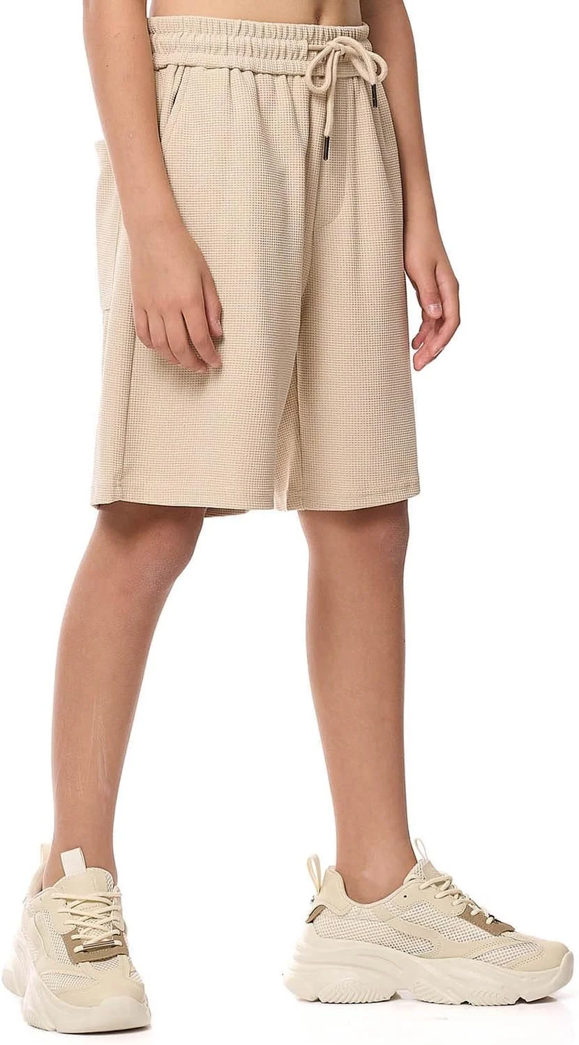 شلوارک بافت دار پسرانه آر اند بی مدل 125-1071TB706-4 با کمر بند دار شلوارک بافت دار پسرانه آر اند بی مدل 125-1071TB706-4 با کمر بند دار