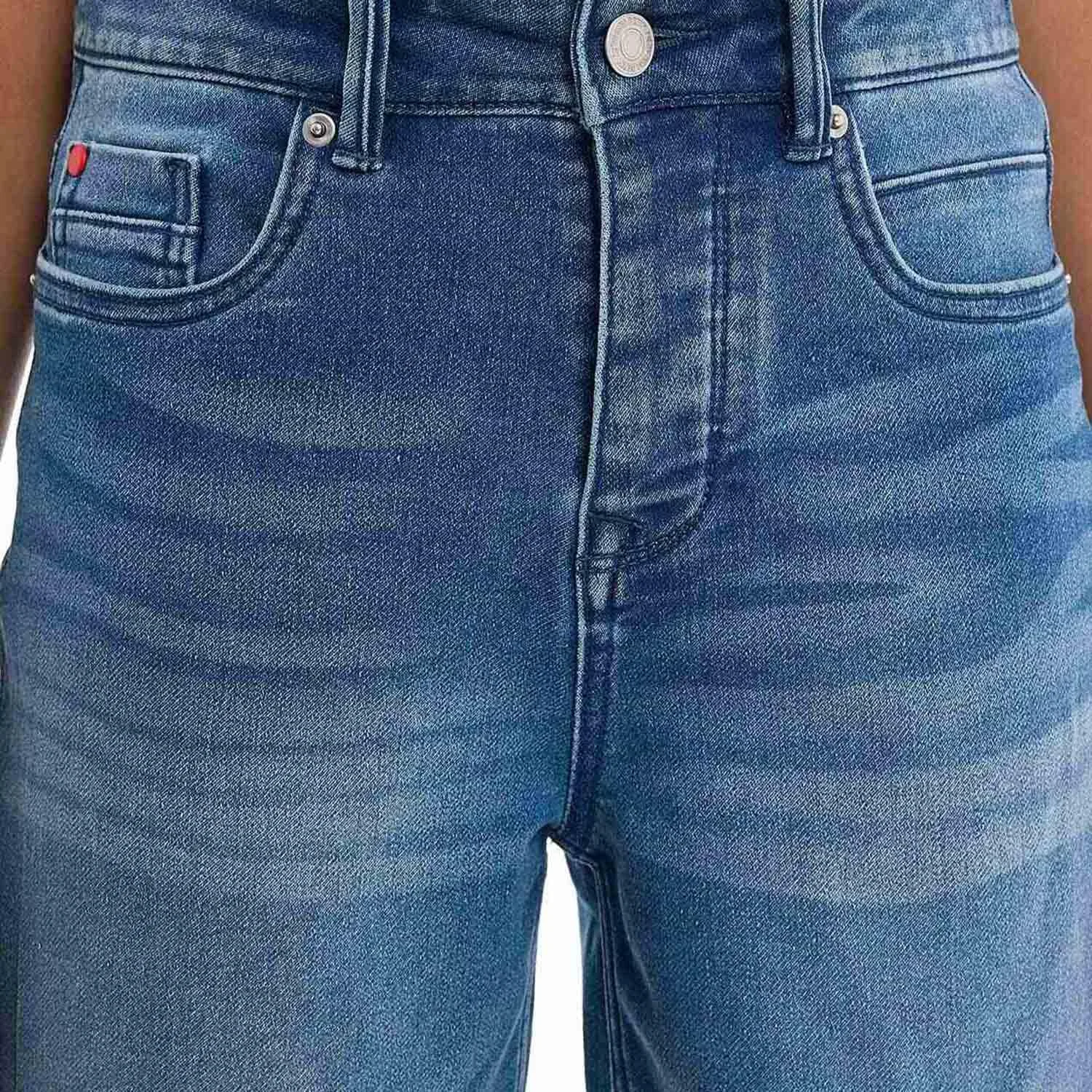 شلوارک جین پسرانه آر اند بی مدل 125-1111Tb092-2 با دکمه