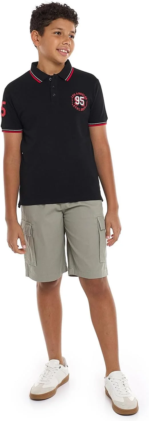 شلوارک پسرانه R&B مدل 125-1111TB097-2 طرح دار با کمر بند دار