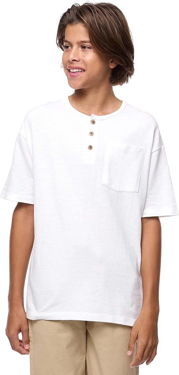 تی‌شرت بافت‌دار پسرانه آر اند بی مدل 125-0777TB128-6 با یقه گرد و آستین کوتاه