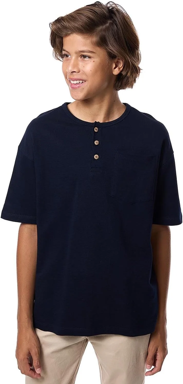 تی‌شرت بافت‌دار پسرانه آر اند بی مدل 125-0777TB128-6 با یقه گرد و آستین کوتاه