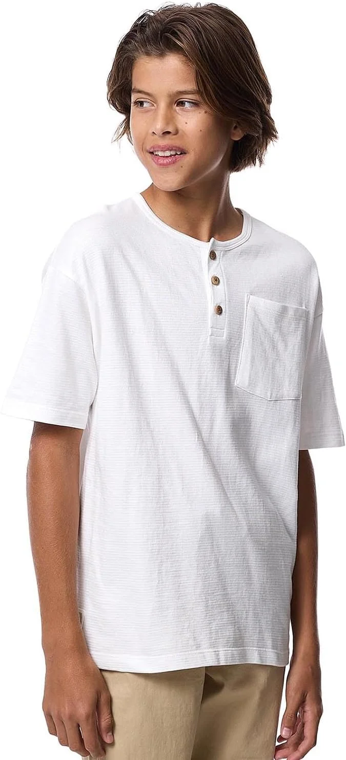 تی‌شرت بافت‌دار پسرانه آر اند بی مدل 125-0777TB128-6 با یقه گرد و آستین کوتاه