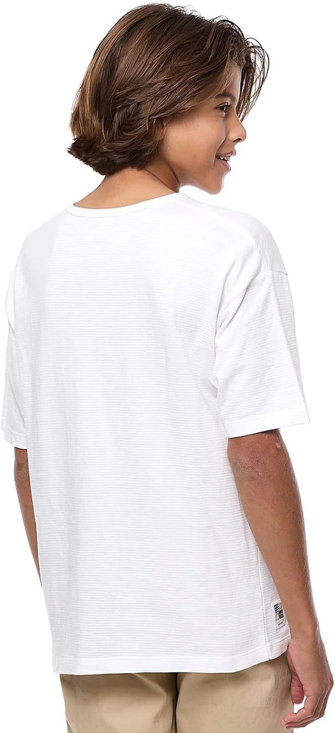 تی‌شرت بافت‌دار پسرانه آر اند بی مدل 125-0777TB128-6 با یقه گرد و آستین کوتاه