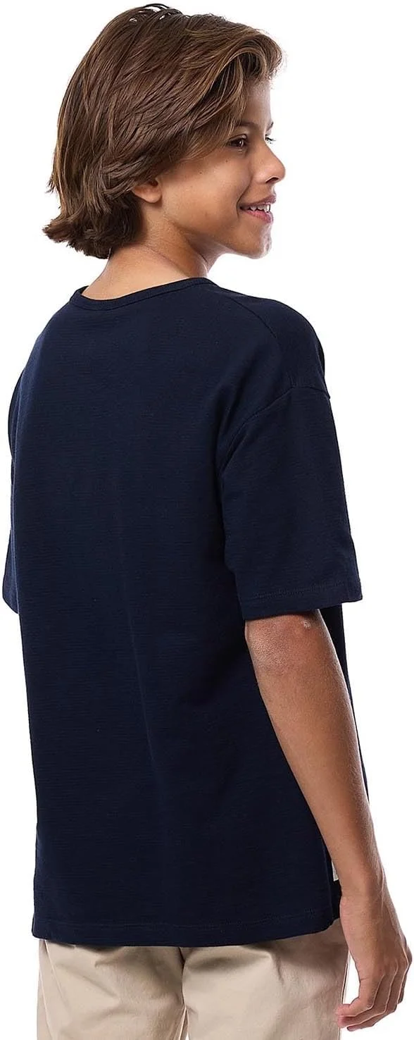 تی‌شرت بافت‌دار پسرانه آر اند بی مدل 125-0777TB128-6 با یقه گرد و آستین کوتاه