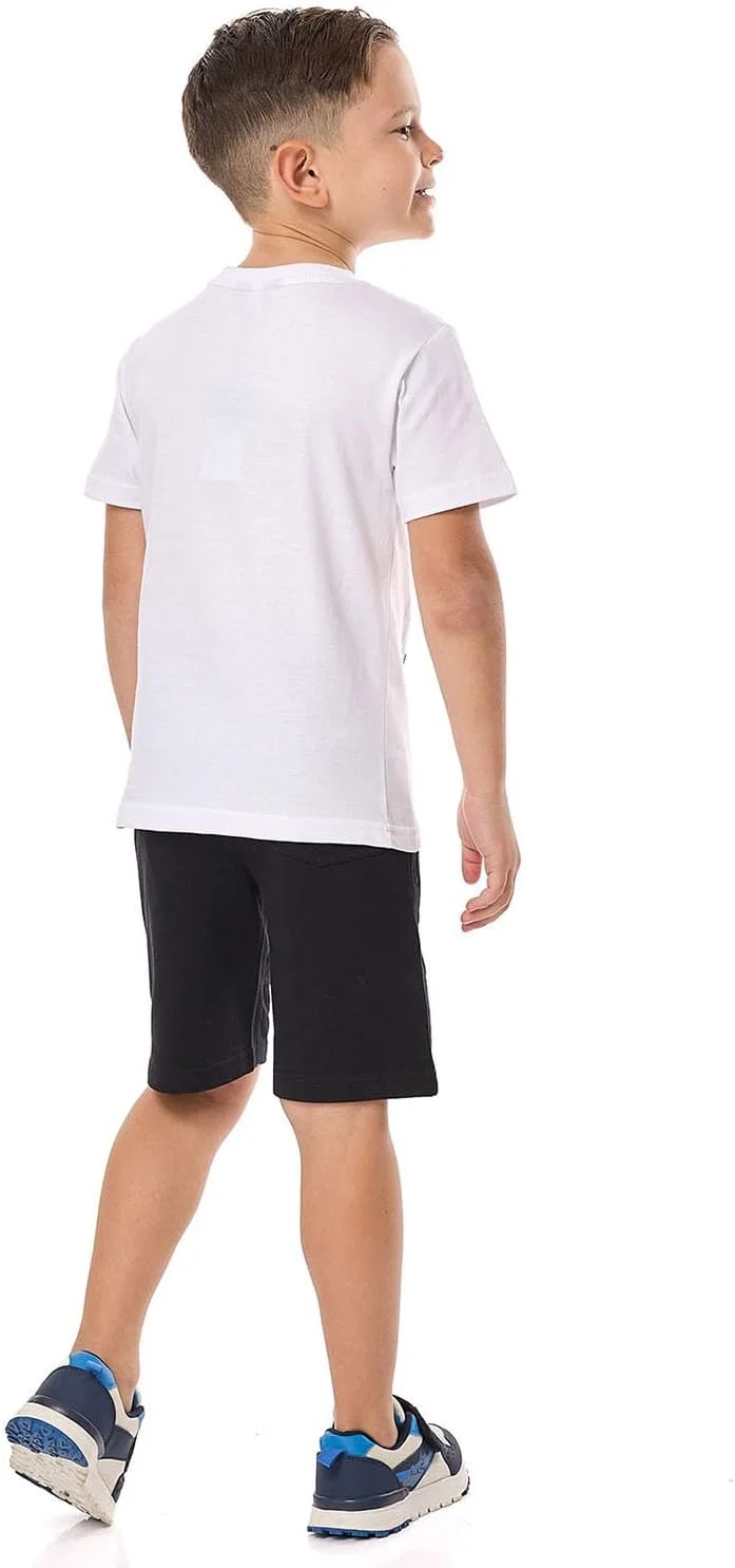 ست تی‌شرت پولک‌دار و شلوارک پسرانه آر اند بی مدل 125-0866KB321-1