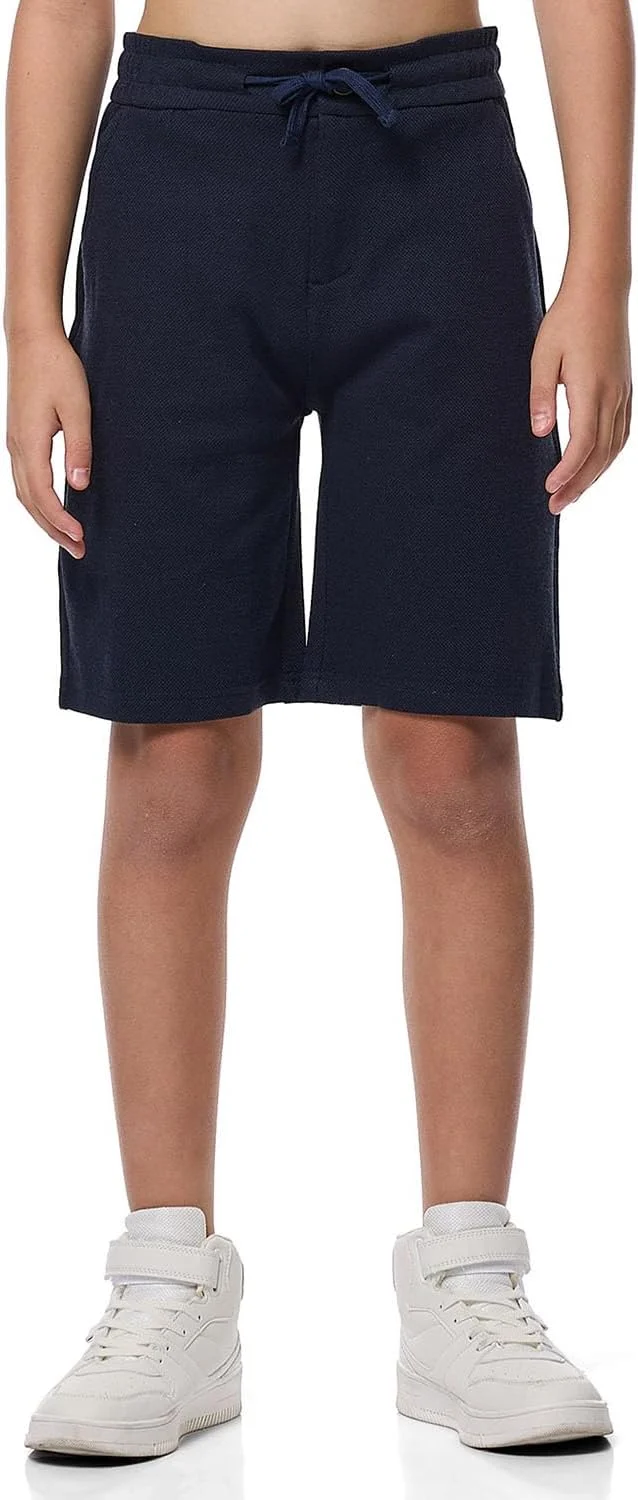 شلوارک بافت دار پسرانه آر اند بی مدل 125-0623TB111-2 با کمر بند دار