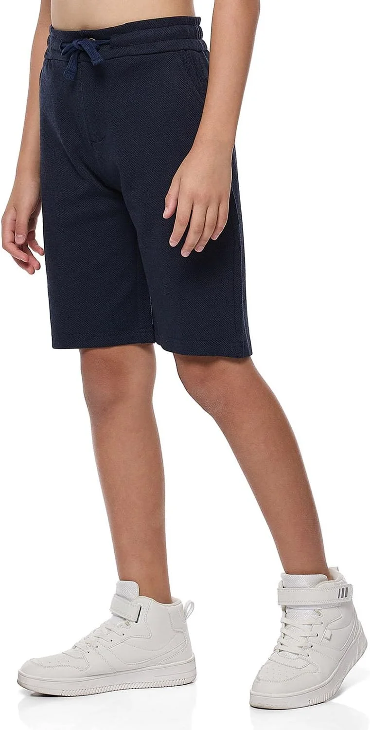 شلوارک بافت دار پسرانه آر اند بی مدل 125-0623TB111-2 با کمر بند دار