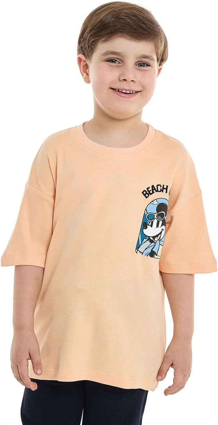 تی‌شرت طرح میکی موس پسرانه R&B مدل 125-0740CKB03-1 با یقه گرد و آستین کوتاه