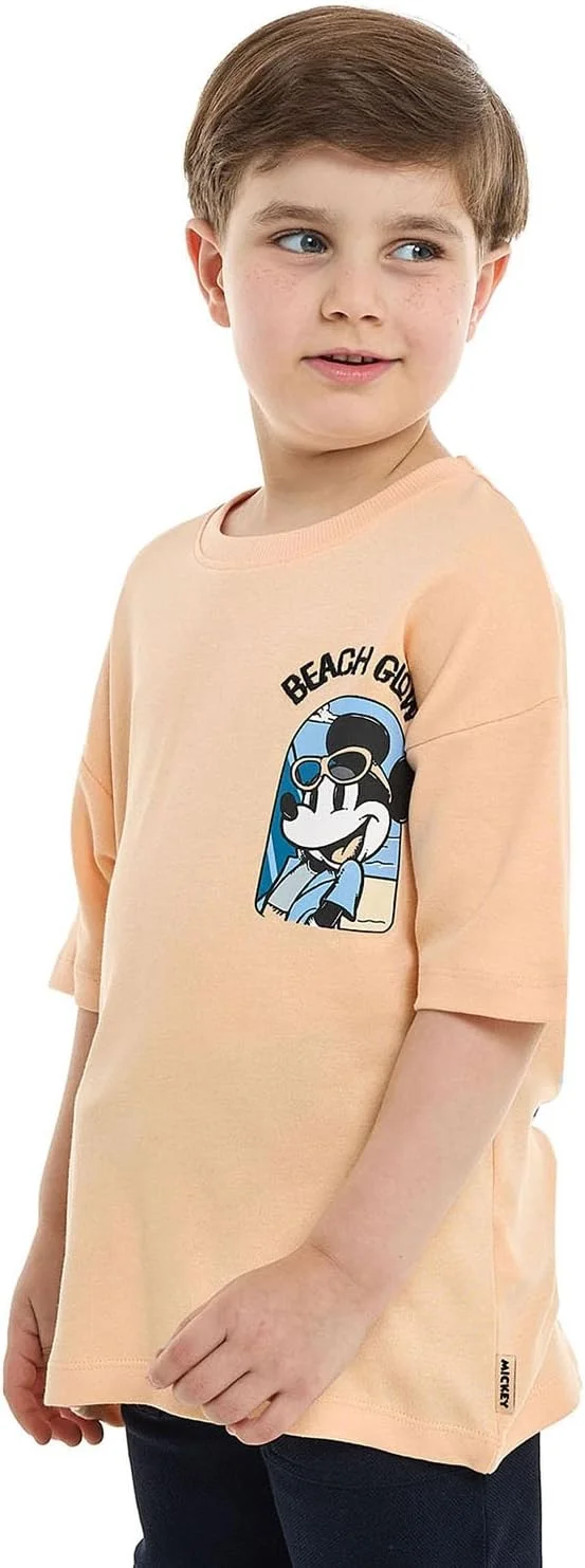 تی‌شرت طرح میکی موس پسرانه R&B مدل 125-0740CKB03-1 با یقه گرد و آستین کوتاه