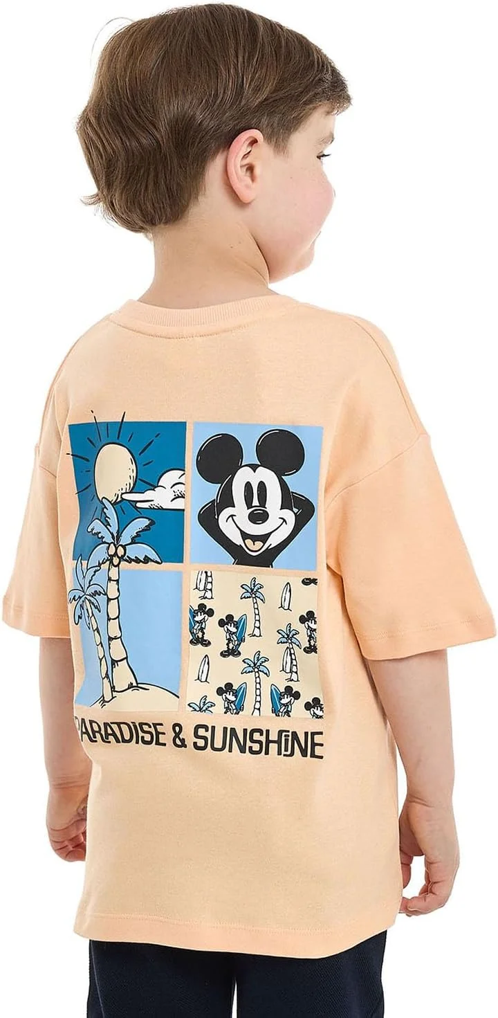 تی‌شرت طرح میکی موس پسرانه R&B مدل 125-0740CKB03-1 با یقه گرد و آستین کوتاه