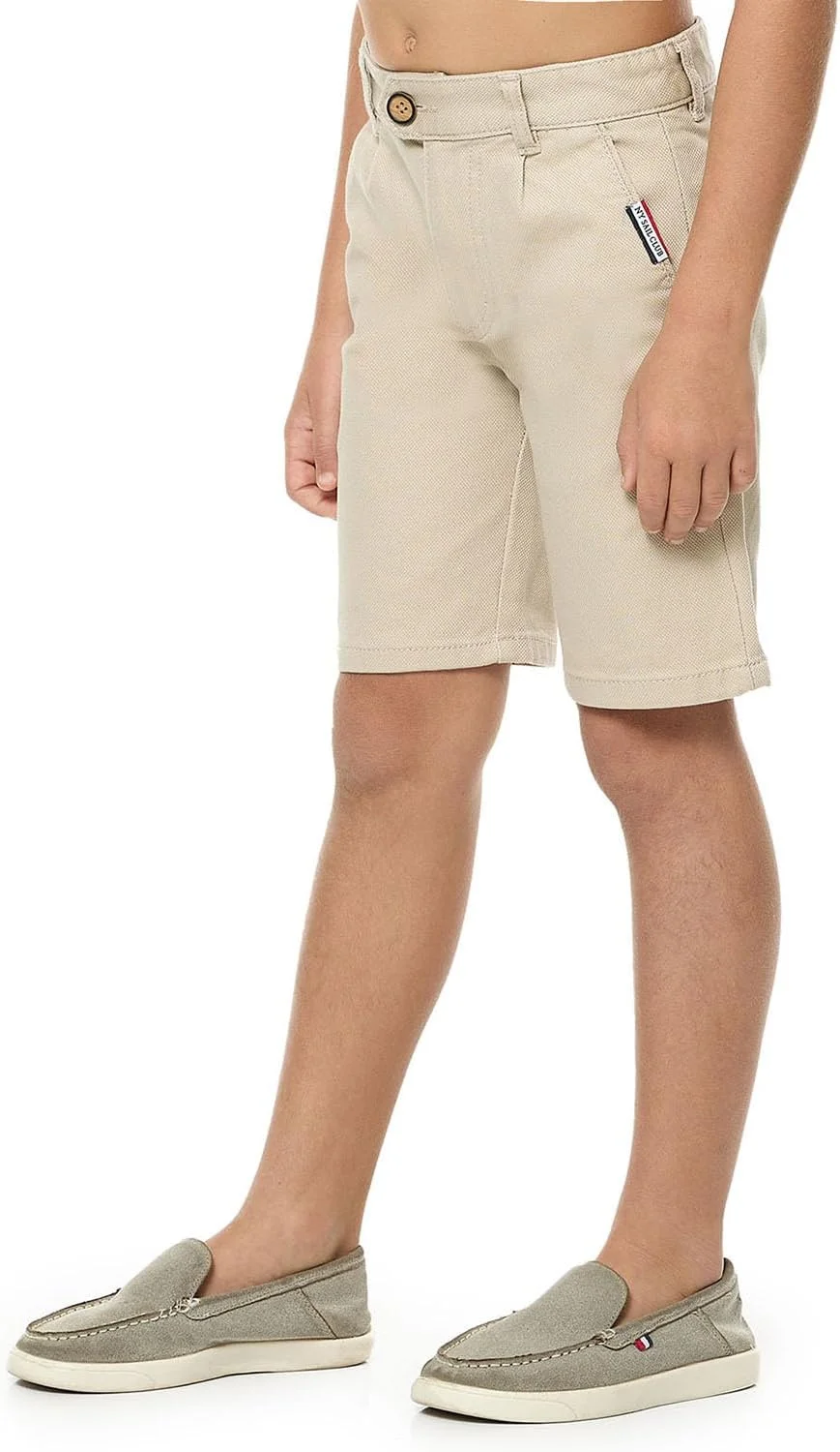 شلوارک بافت دار پسرانه آر اند بی مدل 125-0121Kb196-3 با بست دکمه ای