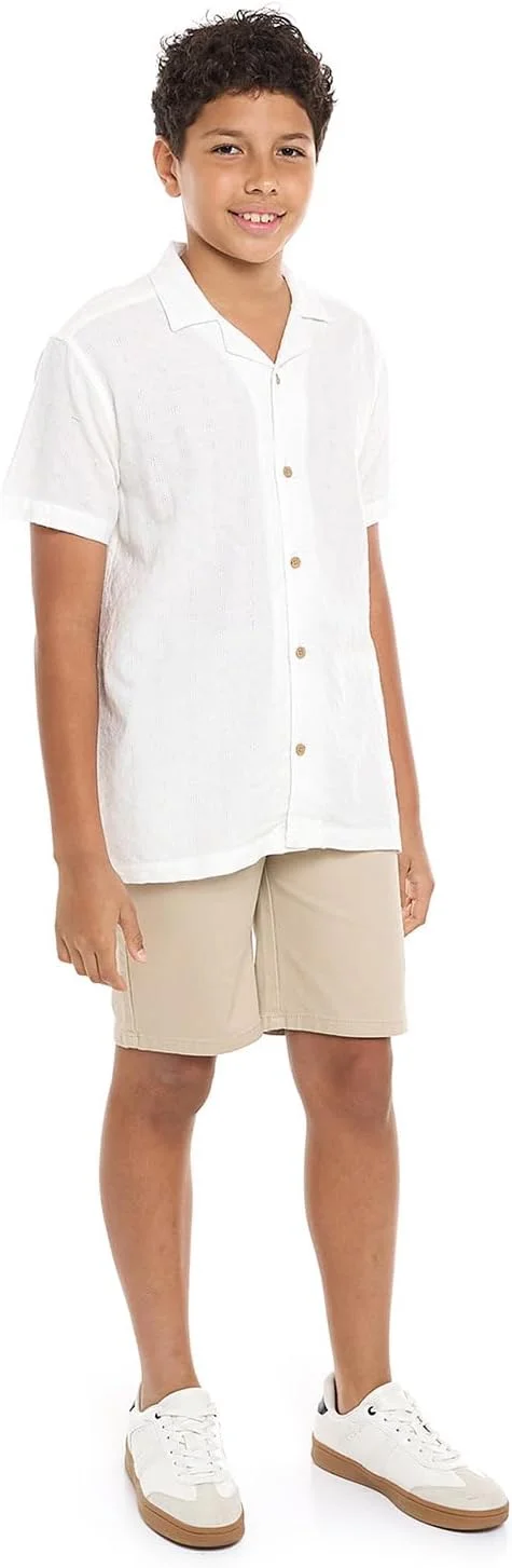 شلوارک بافت دار پسرانه آر اند بی مدل 125-0121Tb667-3 با بست دکمه ای