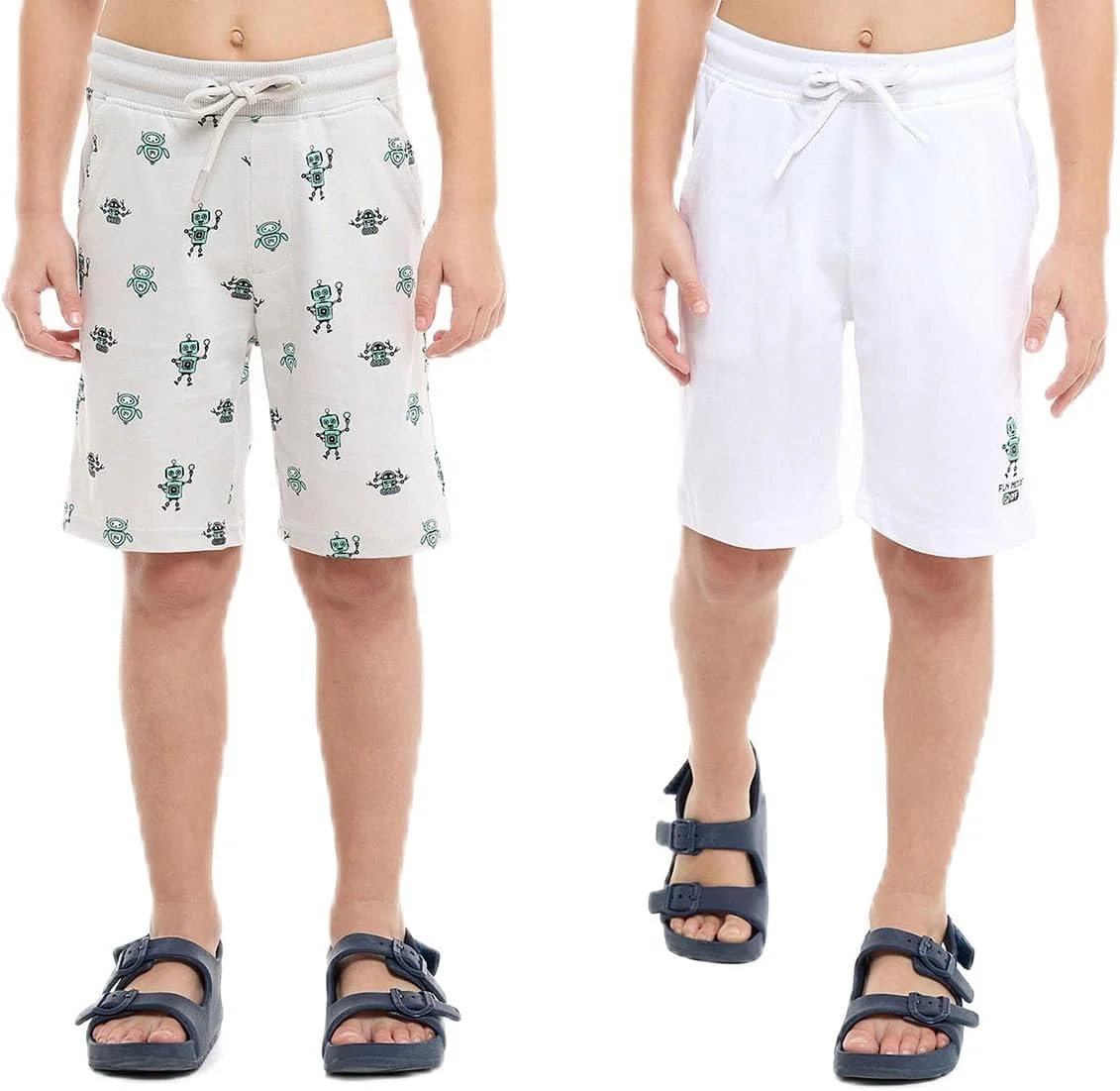 R&B Boys 125-0145Kb263-1 بسته 2 عددی شورت چاپی با کمر بند دار