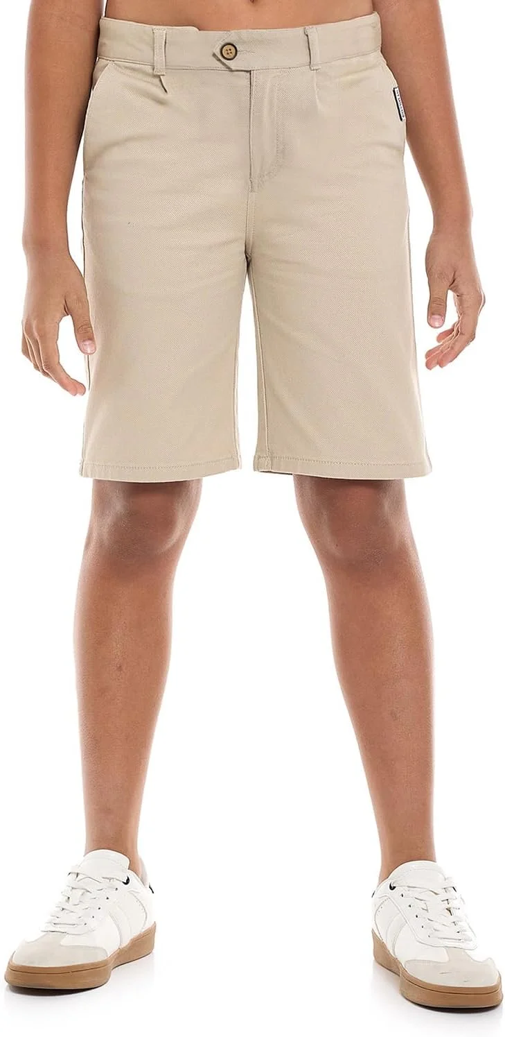 شلوارک بافت دار پسرانه آر اند بی مدل 125-0121Tb667-3 با بست دکمه ای شلوارک بافت دار پسرانه آر اند بی مدل 125-0121Tb667-3 با بست دکمه ای