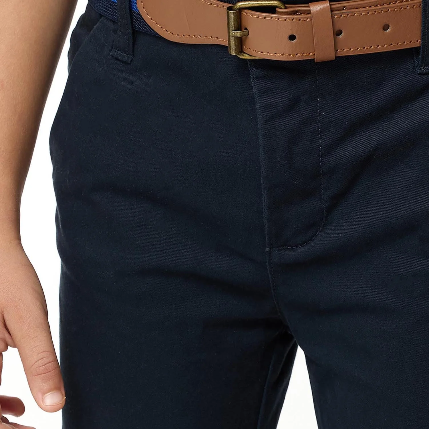 شلوار کتان پسرانه ساده با بست دکمه ای