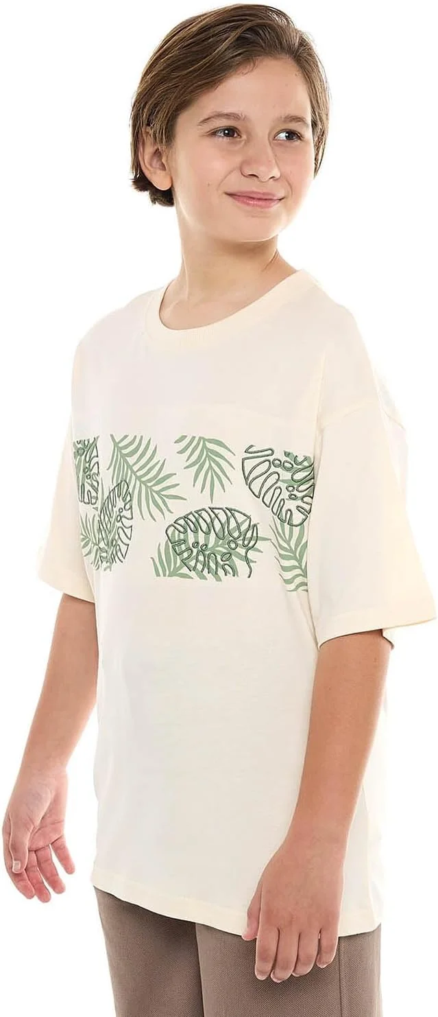 تی شرت طرح دار پسرانه آر اند بی مدل 125-0145Tb074-1 با یقه گرد و آستین کوتاه