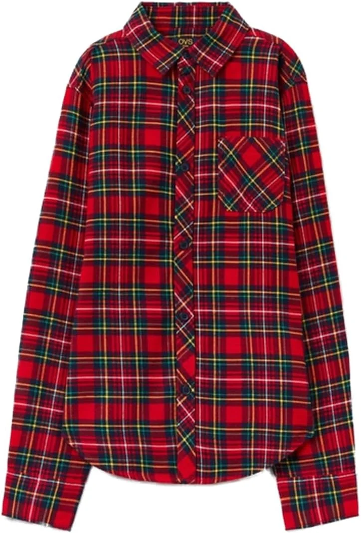 پیراهن پسرانه نخی OVS با طرح چهارخانه