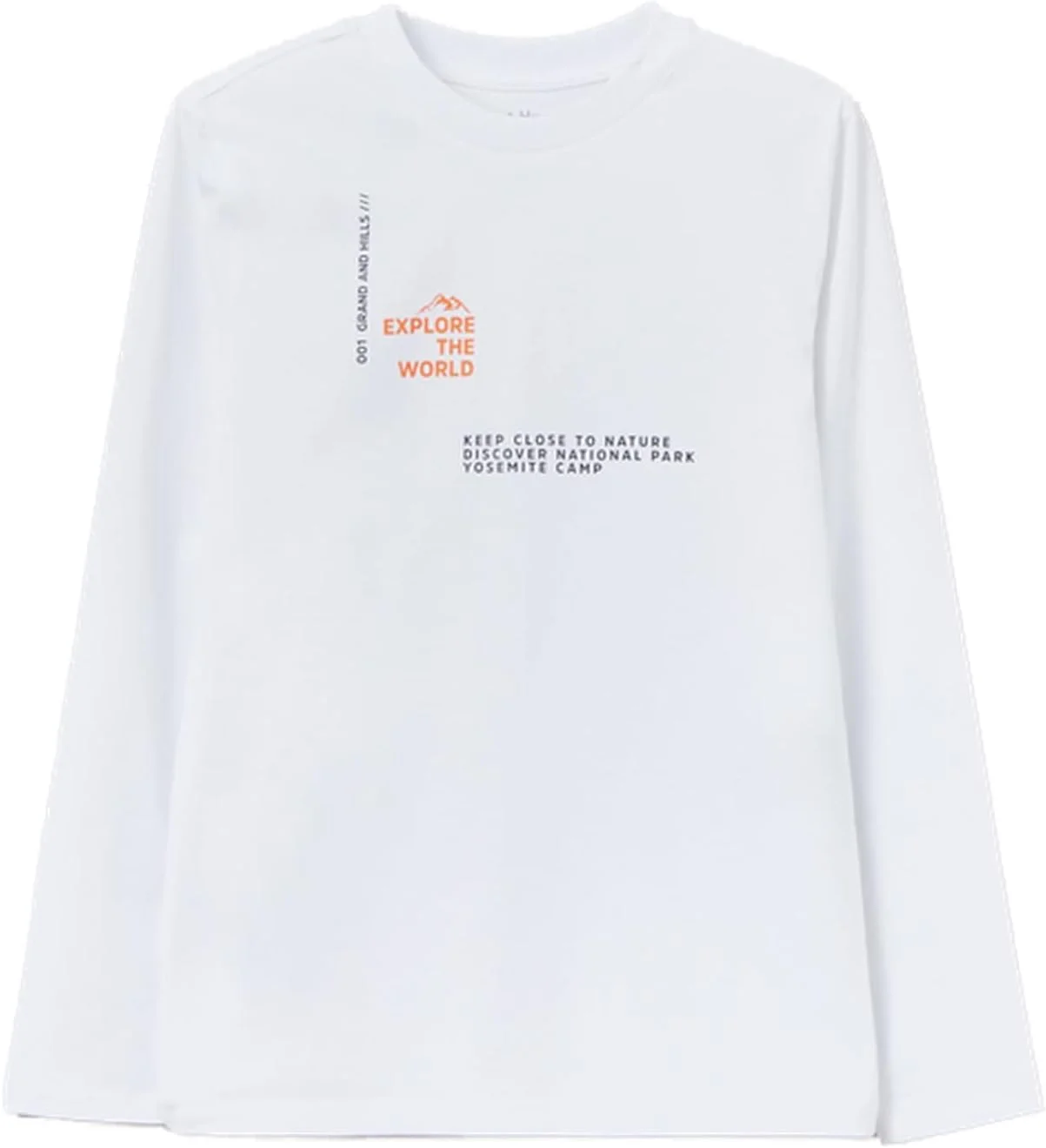 تی شرت آستین بلند پسرانه او وی اس طرح Grand&Hills با چاپ حروف