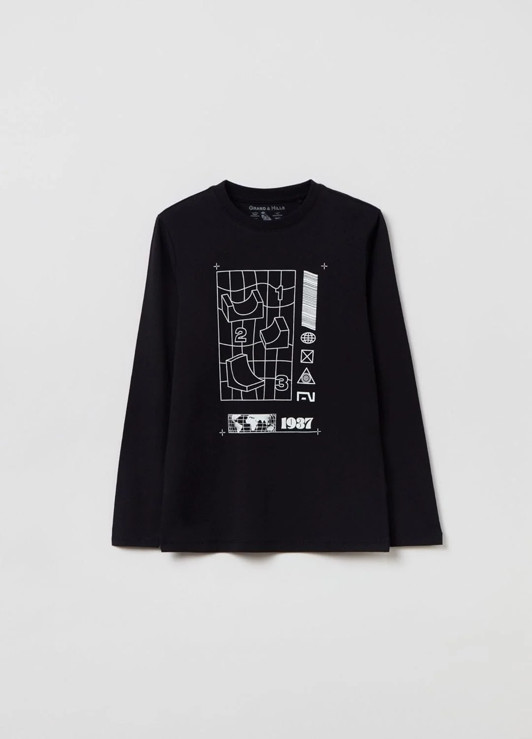 تی شرت آستین بلند پسرانه او وی اس، طرح دار