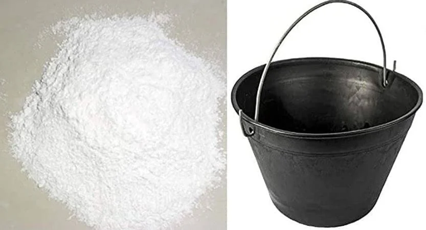 سیمان سفید عباسعلی ۲ کیلوگرمی به همراه ماله بنایی و سطل PVC مناسب برای مصارف خانگی