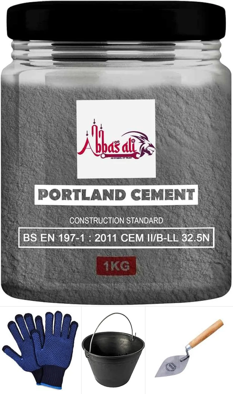 سیمان پورتلند زودگیر عباسعلی، پودر سیمان با کیفیت ساختمانی برای مصارف خانگی و پروژههای DIY، ۱ کیلوگرم به همراه دستکش، کارندی و سطل PVC. بسته سیمان ۱ کیلوگرمی (۵ عدد) سیمان پورتلند زودگیر عباسعلی، پودر سیمان با کیفیت ساختمانی برای مصارف خانگی و پروژههای DIY، ۱ کیلوگرم به همراه دستکش، کارندی و سطل PVC. بسته سیمان ۱ کیلوگرمی (۵ عدد)