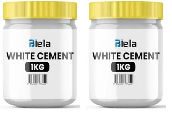 پودر سیمان سفید بیلا 1 کیلوگرمی – ایده آل برای پر کردن ترک ها، چسب جهانی، ساخت و ساز، پروژه های هنری و صنایع دستی، و ضد آب سازی برای تعمیرات منزل، حمام و کاشی (بسته 2 عددی)