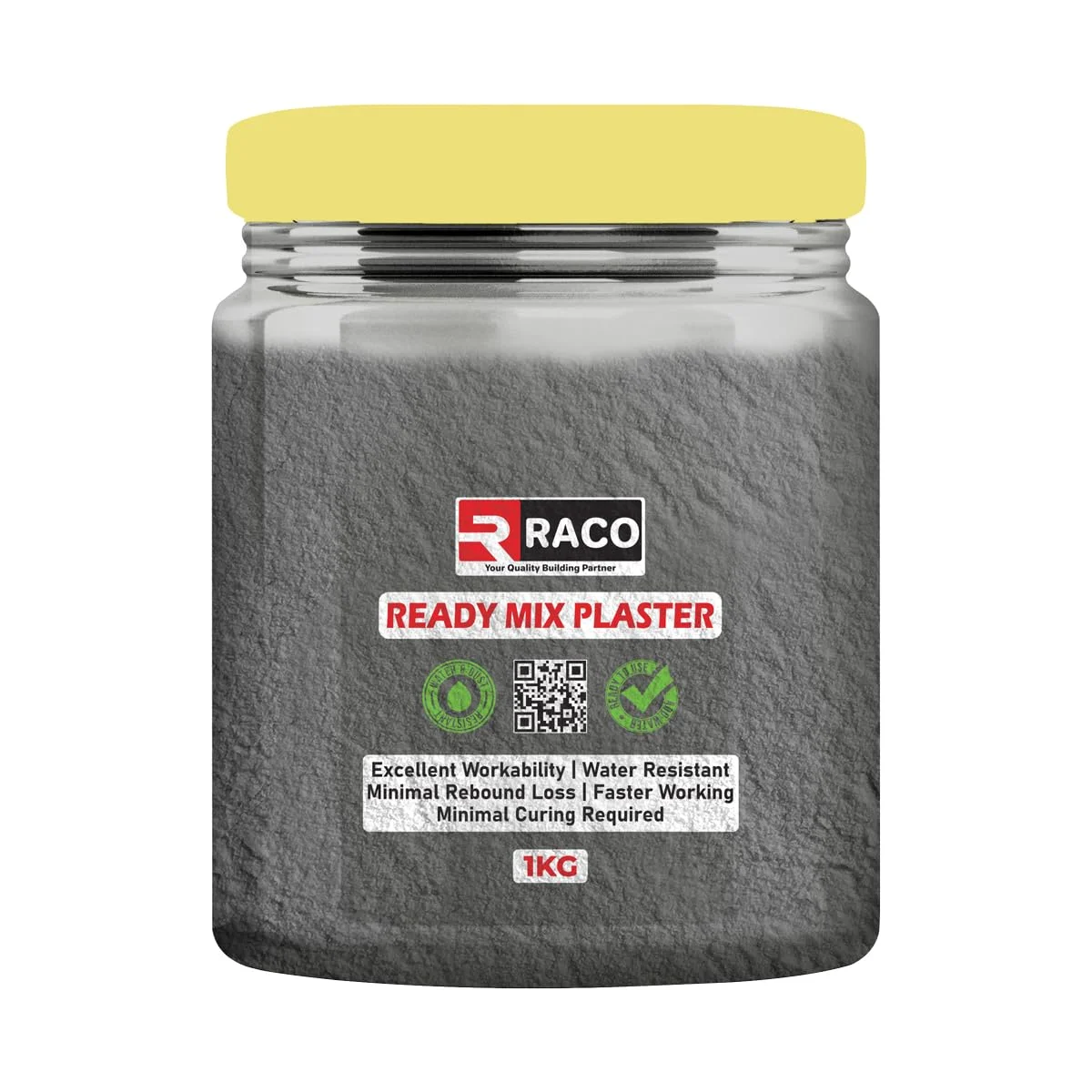 ملات آماده RACO | مخلوط فوری برای دیوار، کف و سقف | پرکننده ترک | سیمان آماده مصرف با ماسه ریز و افزودنی های ویژه (1 کیلوگرم)