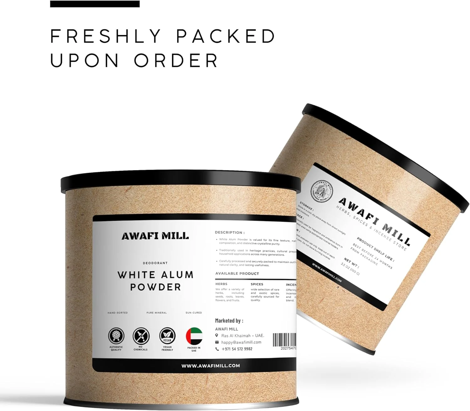 پودر بخور سنگ آلوم سفید ممتاز عوافی میل - تصفیه کننده و پاک کننده برای استفاده معنوی و معطر - 100 گرم | 3.5 اونس