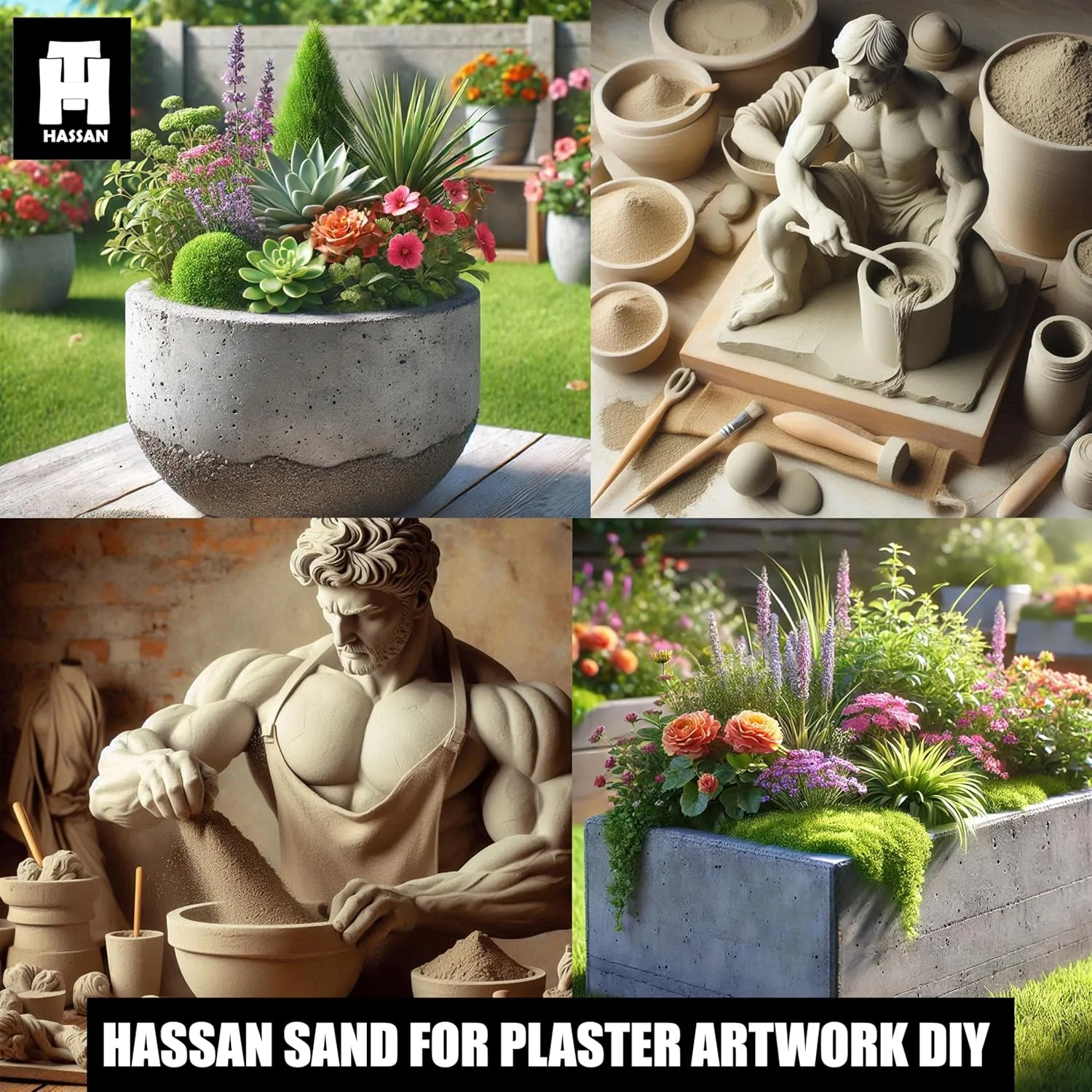 شن حسن برای گچ کاری هنری 5 کیلوگرم به همراه ماله بنایی | ایده آل برای انجام پروژه های شخصی