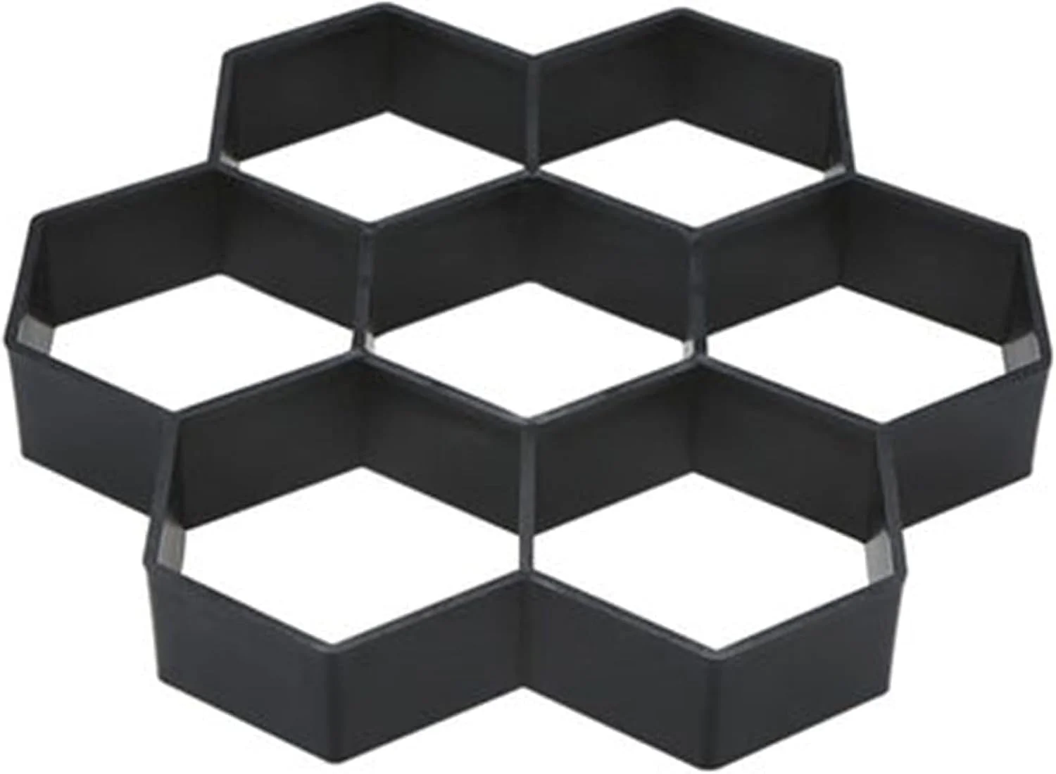 قالب پلاستیکی بتن برای پیاده‌رو، قالب سازنده مسیر، قالب سنگ فرش شش ضلعی شکل، قالب آجری DIY (مشکی)