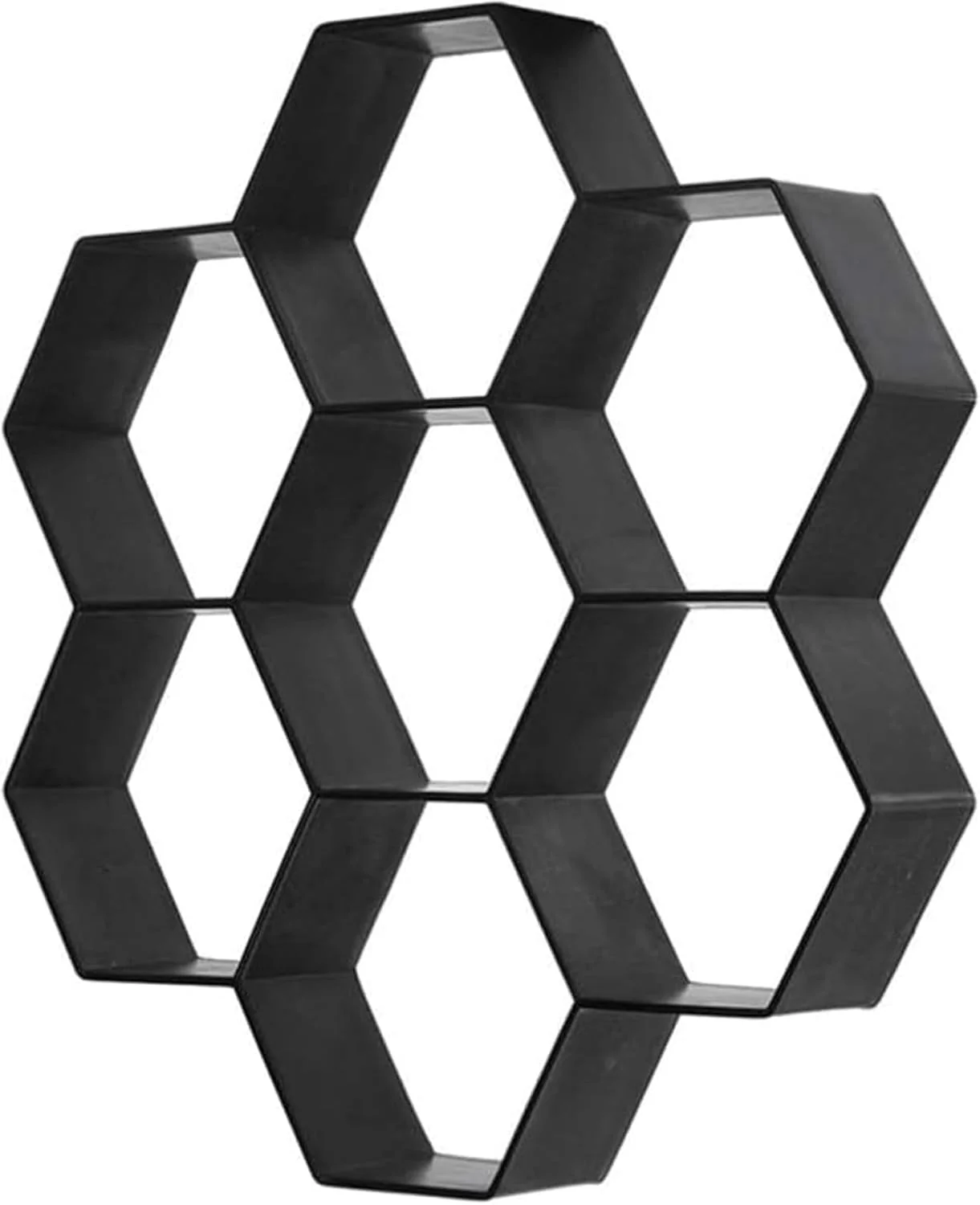 قالب پلاستیکی بتن برای پیاده‌رو، قالب سازنده مسیر، قالب سنگ فرش شش ضلعی شکل، قالب آجری DIY (مشکی)