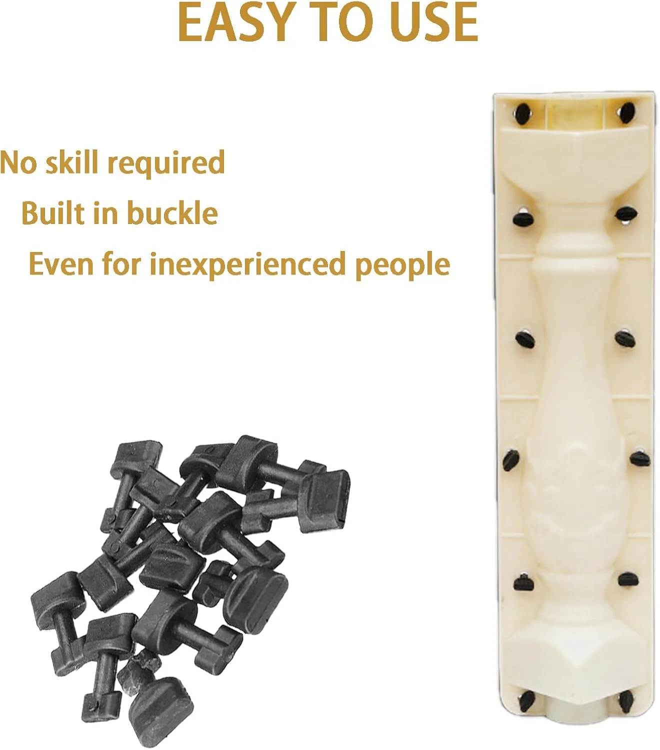 قالب بتن بالکن EAIVENY، قالب نرده بالکن ABS - 68 سانتی متر، قالب طراحی بادوام و شیک برای حصار بالکن (A)