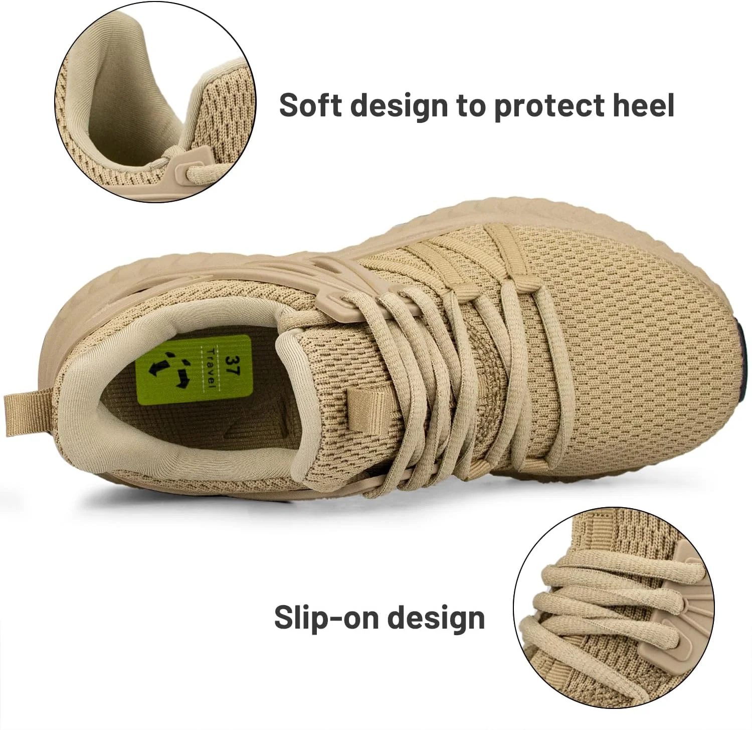 کفش ورزشی زنانه بدون بند آبوس، مناسب پیاده روی، تنیس، سبک و راحت برای باشگاه، سفر و کار