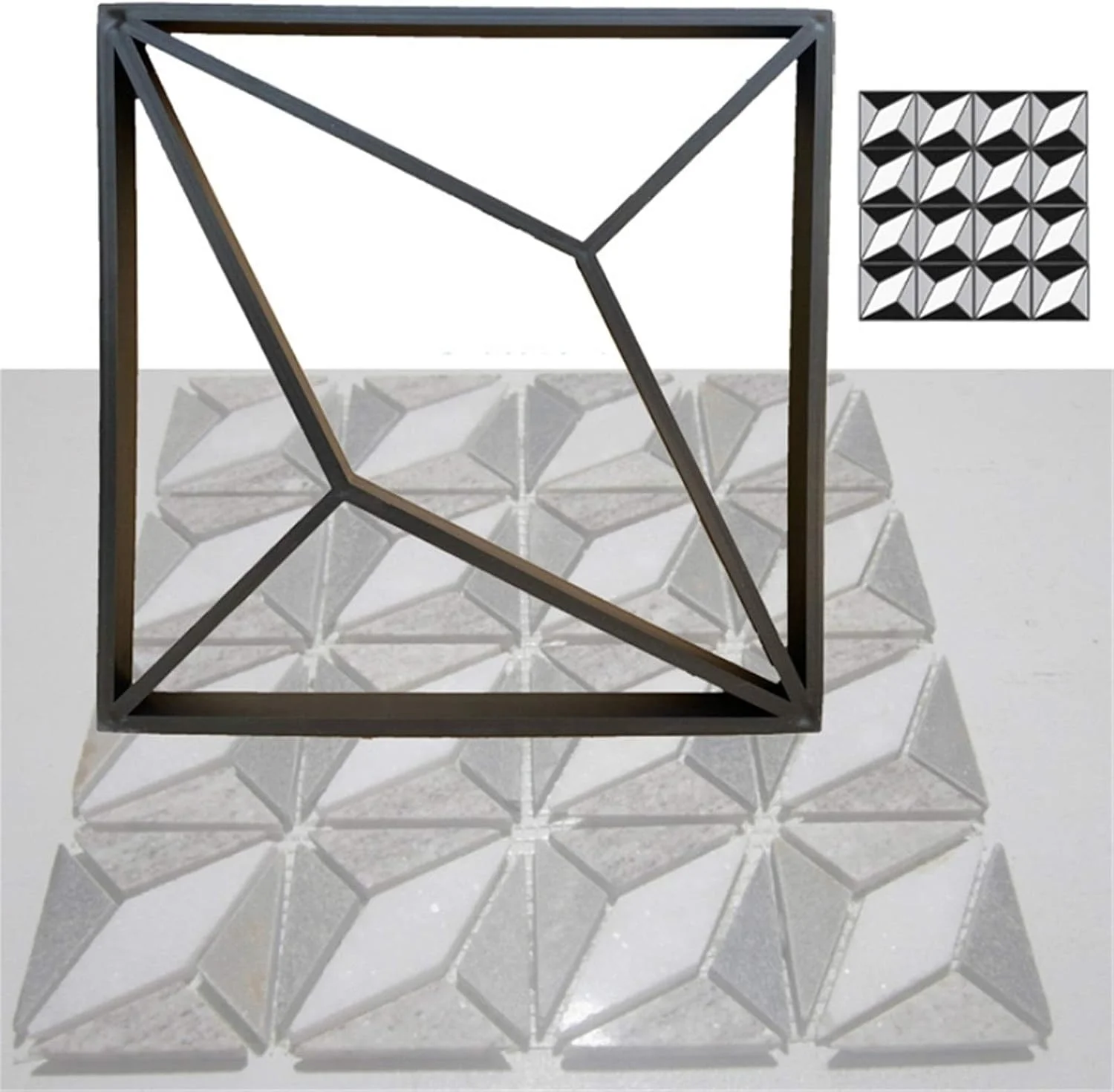 قالب آجر سیمانی، قالب سنگفرش DIY باغ، قالب دستی آجر سیمانی بتنی مربع، قالب کاشی کف مناسب برای باغ (رنگ: مشکی، اندازه: 40x40x4 سانتی متر)