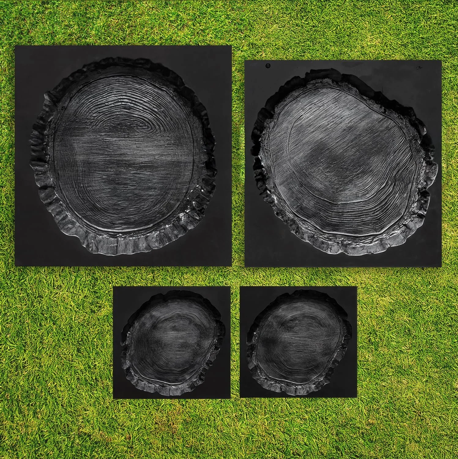 قالب بتن اکس 4 عددی برای ساخت سنگ فرش طرح چوب قدیمی، قالب بتنی پیش ساخته گچی ABS 2 میلی متری - قالب سیمانی برای ساخت سنگ های تزئینی باغ - قالب بتنی برای ساخت پیاده رو - قالب بتنی برای ساخت مسیر