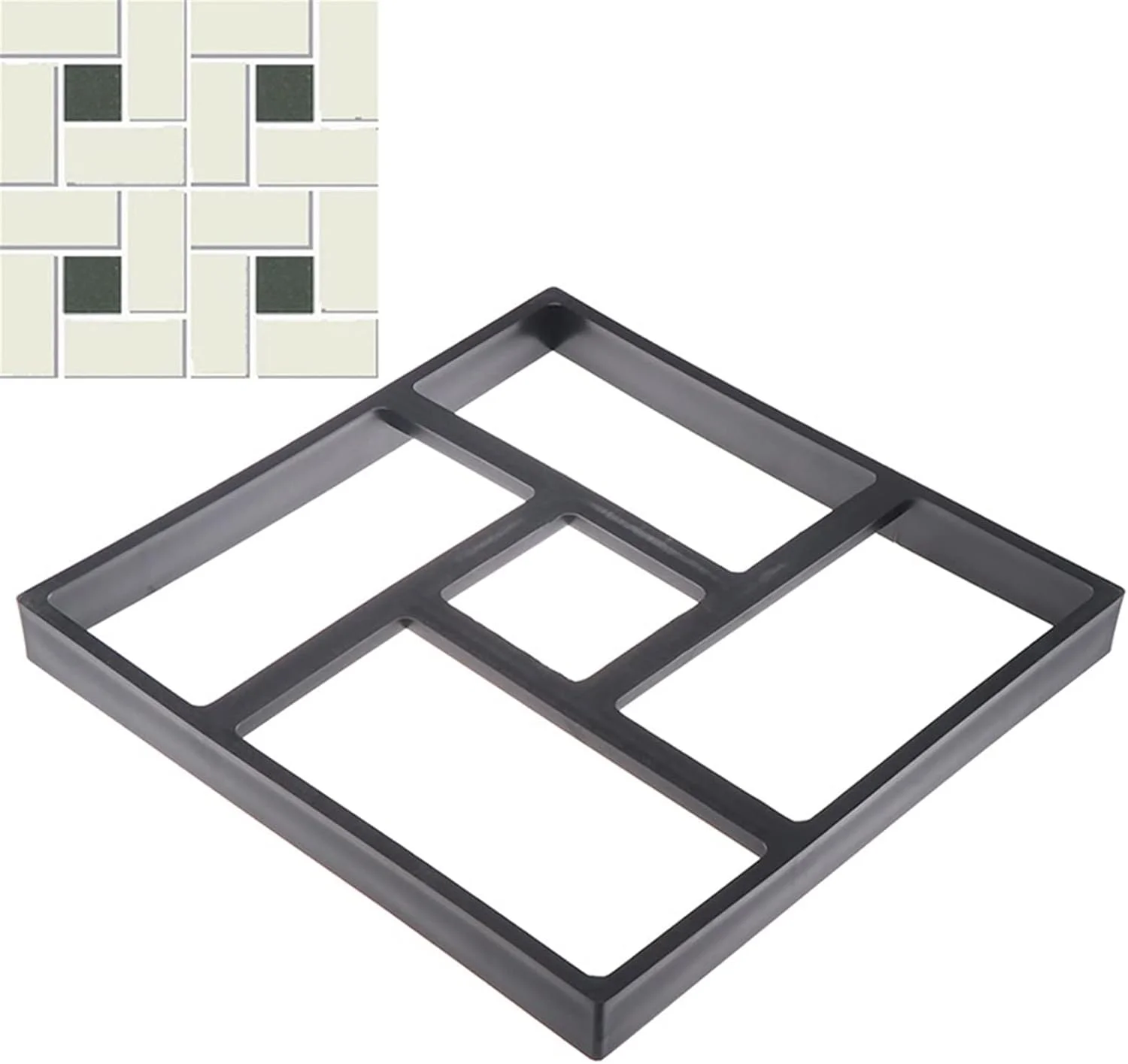 قالب سنگ فرش باغی CGVHBK، قالب پیاده رو، قالب بتن دستی DIY، آجر سیمانی، قالب های بتنی جاده سنگی، مسیر سنگ فرش دستی DIY (رنگ: مشکی)