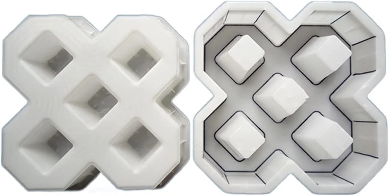 قالب پیاده رو قالب لاستیکی سنگفرش جاده ای در فضای باز بلوک پلاستیکی قالب گچ سیلیکونی قالب سنگفرش پلاستیکی کاشی قالب سنگ مسیر (رنگ: سفید 4)