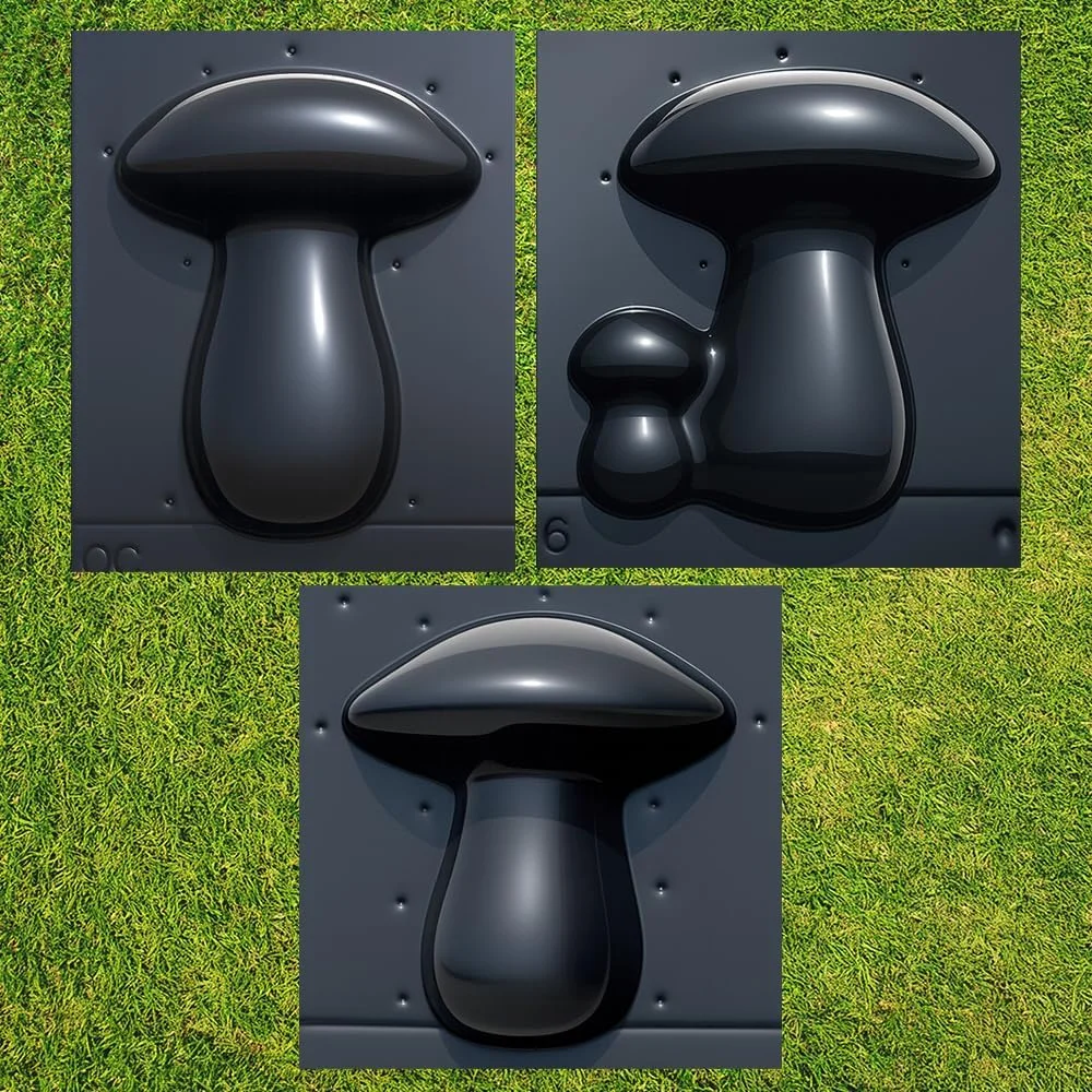 قالب بتنی طرح قارچ سه بعدی، پلاستیک ABS 2 میلی متری - قالب سیمانی - سنگ فرش DIY تزئینی باغ - قالب های بتنی و فرم های قابل استفاده مجدد