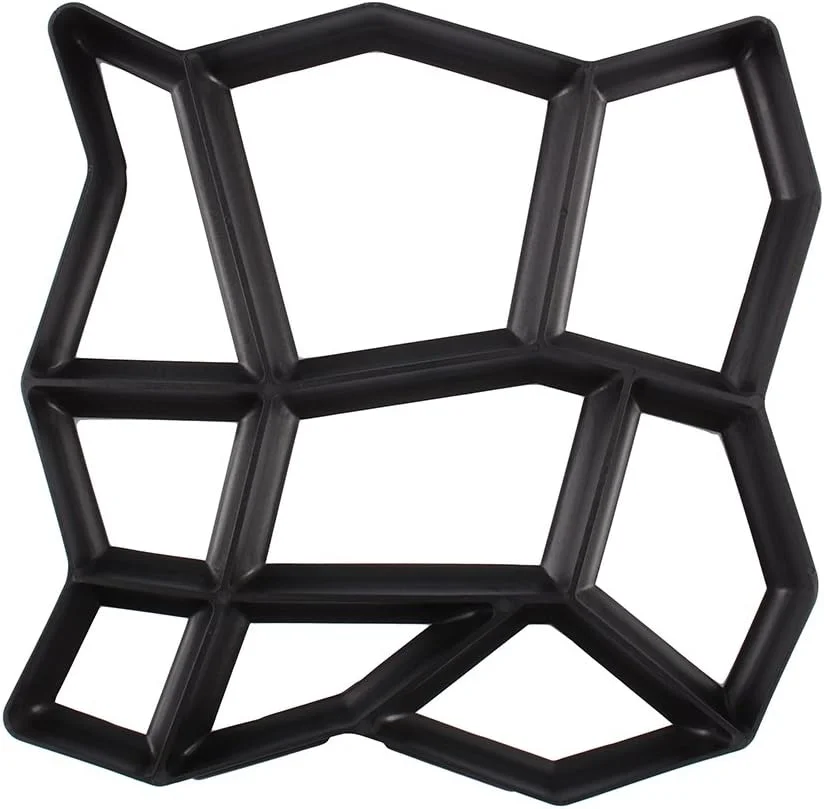 قالب نامنظم برای سنگفرش، قالب بتن برای مسیر باغ و پیاده رو، قالب نه خانه برای سنگفرش، رزین PP، ۴۳x۴۳x۴ سانتی متر