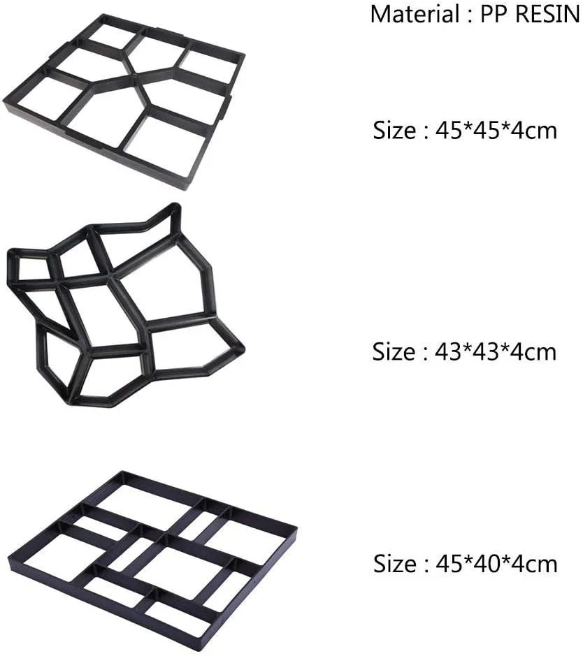 قالب سنگ فرش بتنی 3 عددی برای ساخت مسیر پیاده روی و محوطه سازی