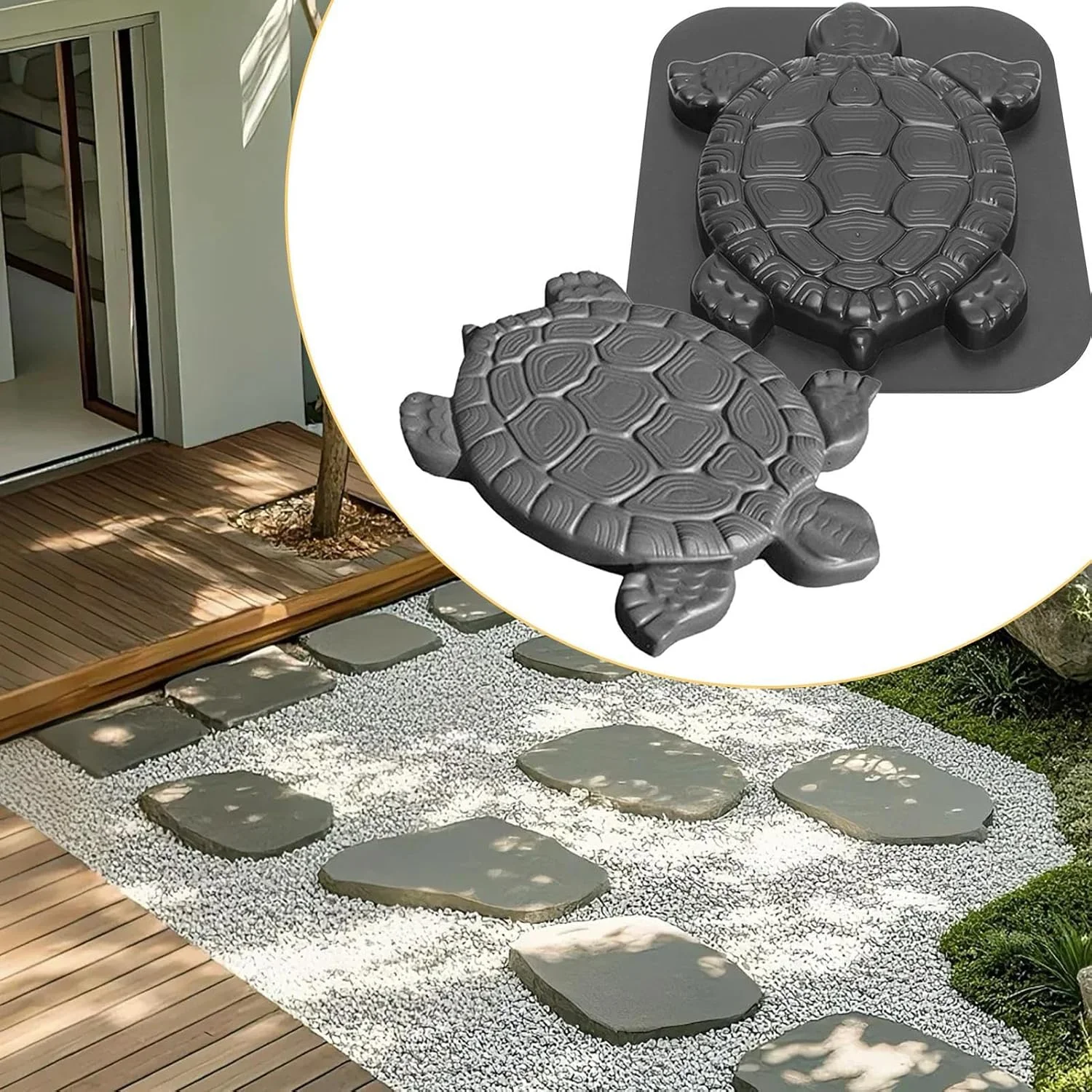 قالب های بتن - قالب های بتنی طرح لاک پشت برای پیاده رو - قالب سنگ فرش قابل استفاده مجدد طرح لاک پشتی برای مسیر، پیاده رو، باغ، چمن، پاسیو