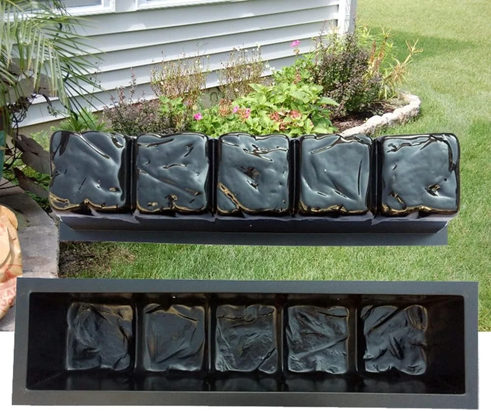 قالب پلاستیکی برای سنگ فرش، قالب بتنی برای سنگ های پله، قالب سنگ فرش باغ، حیاط، پیاده رو، قالب پیاده رو، قالب مسیر حیاط، شکل مربع کوچک، 59.4x13.4x10.9 سانتی متر - 2 عدد