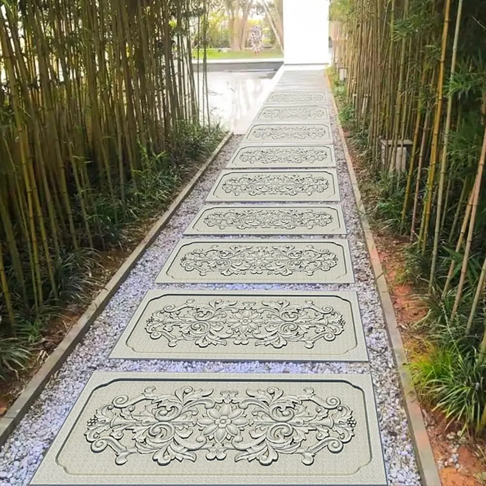 قالب آجر بتنی عتیقه مستطیلی QIDOTS، قالب مسیر بتنی، قالب سنگفرش کاشی کف ضد لغزش قابل استفاده مجدد برای چمن باغ (رنگ: B)