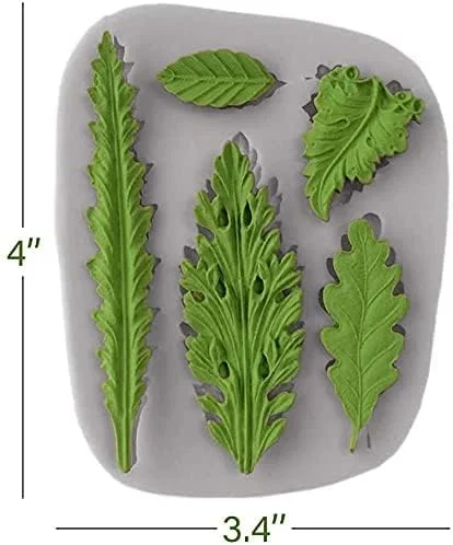 قالب سیلیکونی برگ درخت PUPU، قالب رزینی کیک فوندانت، قالب خمیر فوندانت، قالب خاک رس، شکل برگ، ابزار تزئین DIY